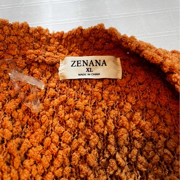 Zenana Falling for You Open Front Popcorn Cardigan Women's XL Mustardy Tan - Picture 7 of 8